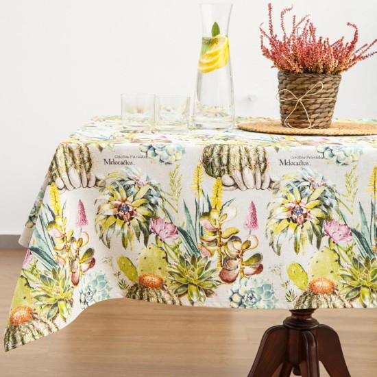 Τραπεζομάντηλο Melocactos - Μπεζ-Κίτρινο - Διάσταση: 140 x 140 cm