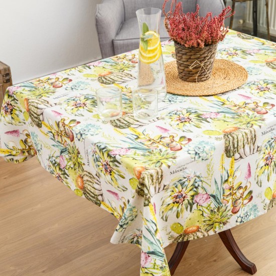 Τραπεζομάντηλο Melocactos - Μπεζ-Κίτρινο - Διάσταση: 140 x 140 cm