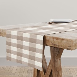 Τραπεζομάντηλο Αδιαβροχοποιημένο Καρώ - Πορτοκαλί - Διάσταση: 140 x 140 cm
