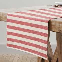 Τραβέρσα Αδιαβροχοποιημένο Ριγέ - Κόκκινο - Διάσταση: 45 x 180 cm