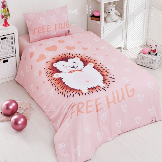 Beauty Home Σετ σεντόνια μονά Hug Art 6165 165x240 Σομόν