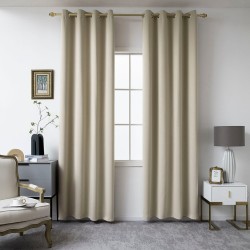 Beauty Home Κουρτίνα Blackout σκίασης με 8 κρίκους Ideal Art 8400 140x270 Άμμου