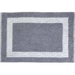 Beauty Home Ταπέτο μπάνιου Atlas Art 3017 νηματοβαφή μαίανδρος 50x75 Γκρι,Λευκό