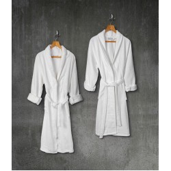 Beauty Home Μπουρνούζι με γιακά Belton Art 3014 100% Cotton Pennie 440gsm L/XL Λευκό