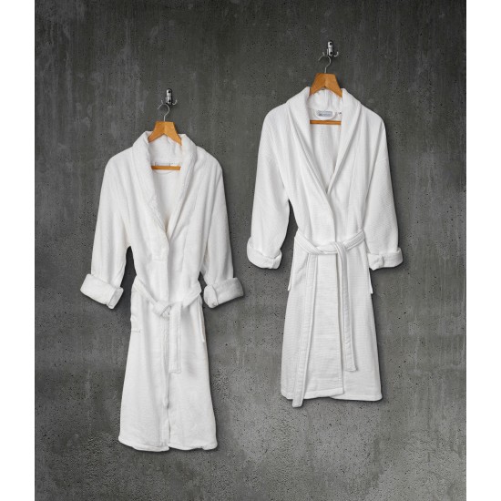 Beauty Home Μπουρνούζι με γιακά Belton Art 3014 100% Cotton Pennie 440gsm M/L Λευκό