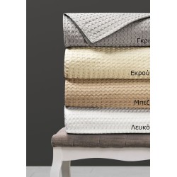 Beauty Home Πικέ κουβέρτα μονή Waffle Snap Art Ε1104 170x240 Γκρι