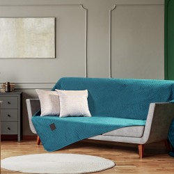 Beauty Home Ριχτάρι Velvety σετ 2τμχ Art 8413 (180x250+180x300) Πετρόλ