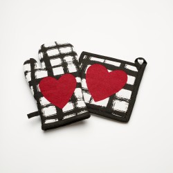 Σετ γάντι-πιάστρα καρδούλα