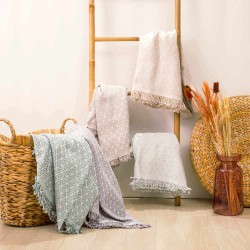 Ριχτάρι Βαμβακερό Διθέσιο Ikat - Γκρι - Διάσταση: 180 x 250 cm