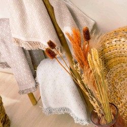 Ριχτάρι Βαμβακερό Διθέσιο Ikat - Γκρι - Διάσταση: 180 x 250 cm