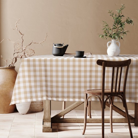 Beauty Home Επαγγελματικό τραπεζομάντηλο Checks Art Ε8494 145x220 Μπεζ