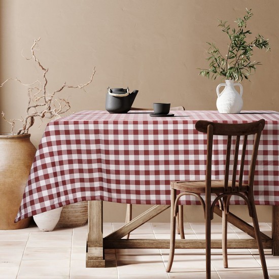 Beauty Home Επαγγελματικό τραπεζομάντηλο Checks Art Ε8033 145x180 Κόκκινο