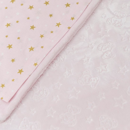 Κουβέρτα Κούνιας Teddy Bear - Γαλάζιο - Διάσταση: 110 x 140 cm