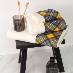 Πετσέτες Σετ 2ΤΜΧ Καρώ - Εκρού - Διάσταση: 50 x 90 / 30 x 50 cm