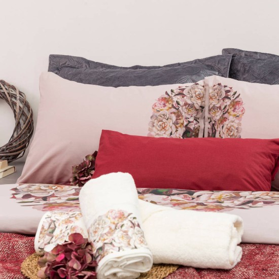 Σεντόνι Digital Print Σετ Marjorie Υπέρδιπλο - Γκρι - Διάσταση: 220 x 240 cm + (2) 50 x 70 cm