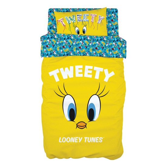 Beauty Home Σετ σεντόνια μονά Art 6191 Tweety 165x250 Κίτρινο