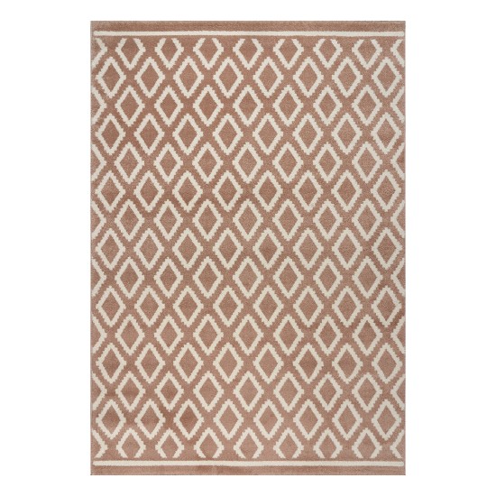 Beauty Home Πατάκι Vibe Art 9575 67x150 Pink White Ροζ Λευκό