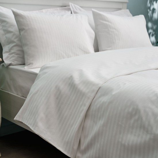 Μαξιλαροθήκη Satin Stripe Λευκό