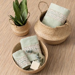 Πετσέτες Σετ 3ΤΜΧ Dahlia - Πετρόλ - Διάσταση: 70 x 140 / 50 x 90 / 30 x 50 cm