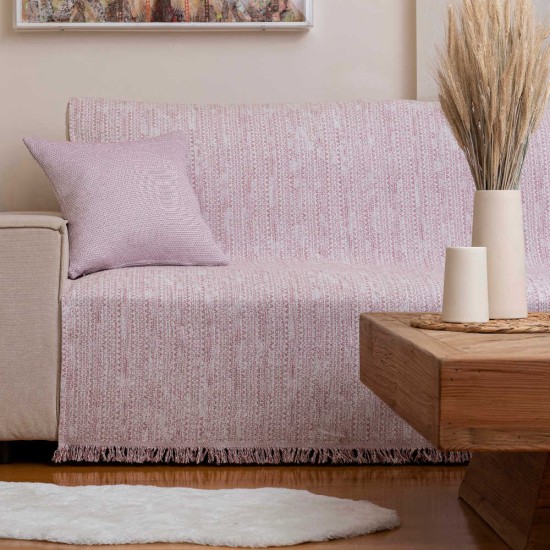 Ριχτάρι Βαμβακερό Διθέσιο Boho - Λιλά - Διάσταση: 180 x 250 cm