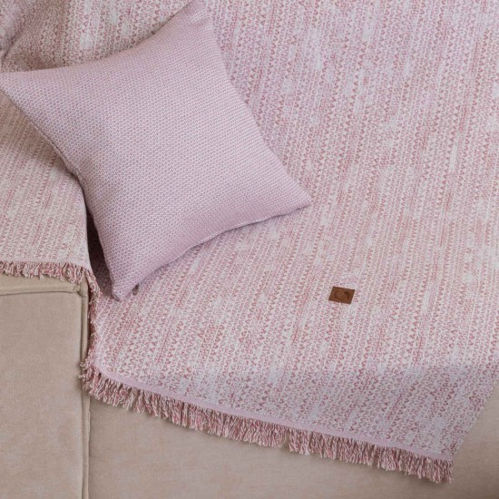 Ριχτάρι Βαμβακερό Διθέσιο Boho - Λιλά - Διάσταση: 180 x 250 cm