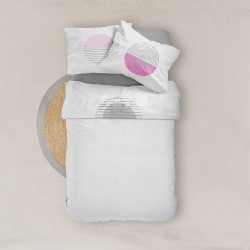 Σεντόνι Digital Print Σετ Three Skies Ροζ Υπέρδιπλο - Ροζ - Διάσταση: 220 x 240 cm + (2) 50 x 70 cm