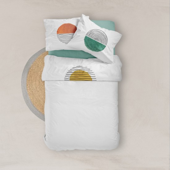 Σεντόνι Digital Print Σετ Three Skies Τερακότα Υπέρδιπλο - Τερακότα - Διάσταση: 220 x 240 cm + (2) 50 x 70 cm