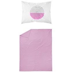 Σεντόνι Σετ 2ΤΜΧ Three Skies Ροζ Μονό - Ροζ - Διάσταση: 160 x 240 cm + 50 x 70 cm