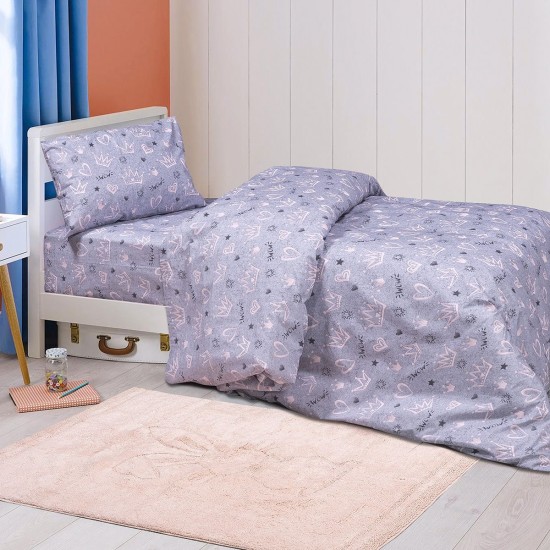 Beauty Home Σετ σεντόνια μονά Candy Art 6215 170x260 Μωβ