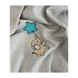 Κουβέρτα Πικέ Αγκαλιάς & Λίκνου 80 Χ 110 Grey