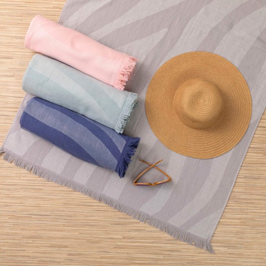 Πετσέτα Παρεό Κρόσσι Zebra - Μπλε - Διάσταση: 90 x 160 cm