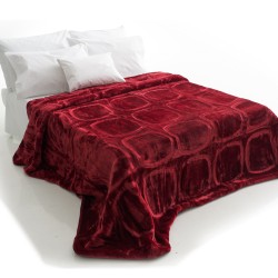 Μονή κουβέρτα ανάγλυφη 160x220εκ (μπορντώ)