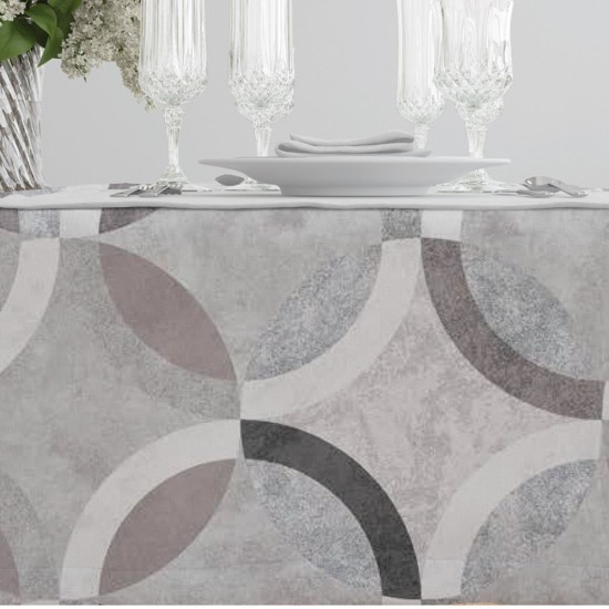 Καρέ Κύκλοι Γκρι - Γκρι - Διάσταση: 90 x 90 cm