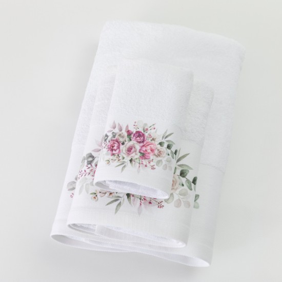 Πετσέτες Σετ 2ΤΜΧ Agnes - Λευκό - Διάσταση: 50 x 90 / 30 x 50 cm