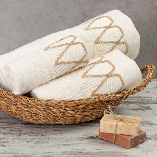 Πετσέτες Σετ 3ΤΜΧ Drops - Λιλά - Διάσταση: 70 x 140 / 50 x 90 / 30 x 50 cm