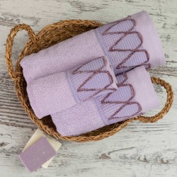 Πετσέτες Σετ 3ΤΜΧ Drops - Λιλά - Διάσταση: 70 x 140 / 50 x 90 / 30 x 50 cm