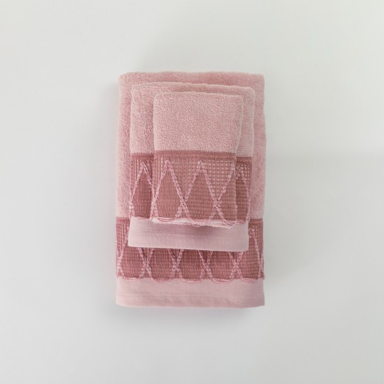 Πετσέτες Σετ 3ΤΜΧ Drops - Λιλά - Διάσταση: 70 x 140 / 50 x 90 / 30 x 50 cm