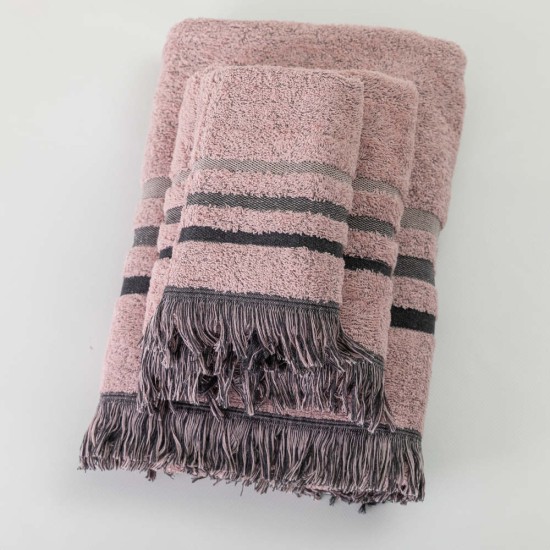 Πετσέτες Σετ 3ΤΜΧ Jill - Ροζέ - Διάσταση: 70 x 140 / 50 x 90 / 30 x 50 cm