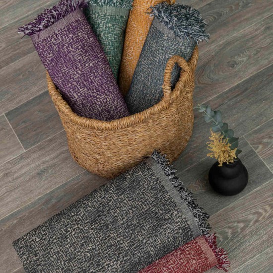 Ριχτάρι Σενίλ Τετραθέσιο Tile - Μαύρο - Διάσταση: 180 x 350 cm