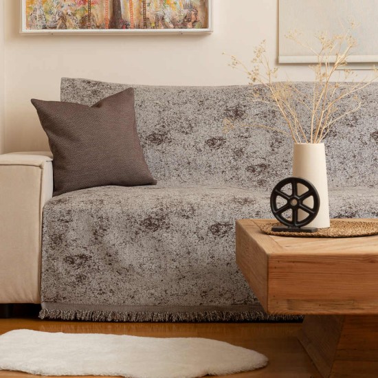 Ριχτάρι Σενίλ Τριθέσιο Trace - Γκρι - Διάσταση: 180 x 300 cm