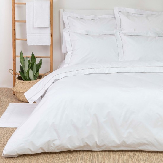 Μαξιλαροθήκη Πλακέ Cvc 180TC - Λευκό - Διάσταση: 50 x 70 cm + 5 cm (oxford style)