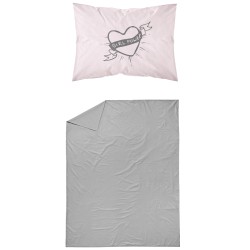 Σεντόνι Σετ 2ΤΜΧ Girl Power Μονό - Γκρι - Διάσταση: 160 x 240 cm + 50 x 70 cm