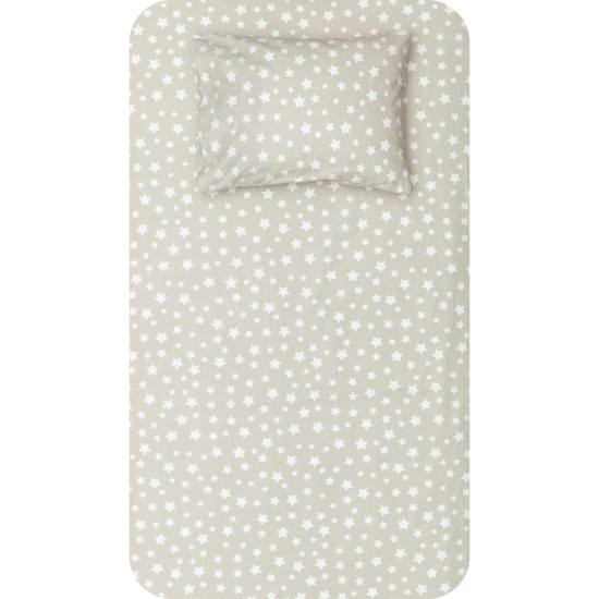 Σεντόνι Σετ 2ΤΜΧ Stars Μονό Γκρι - Γκρι - Διάσταση: 160 x 240 cm + 50 x 70 cm