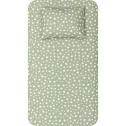 Σεντόνι Σετ 2ΤΜΧ Stars Μονό Λαδί - Λαδί - Διάσταση: 160 x 240 cm + 50 x 70 cm