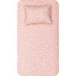 Σεντόνι Σετ 2ΤΜΧ Stars Μονό Ροζέ - Ροζέ - Διάσταση: 160 x 240 cm + 50 x 70 cm