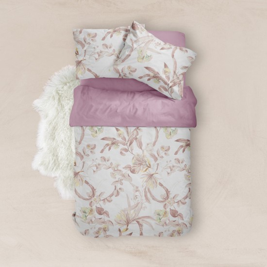 Σεντόνια Εμπριμέ Σετ Flore Σάπιο Μήλο Υπέρδιπλα - Σάπιο Μήλο - Διάσταση: (2) 240 x 260 cm + (2) 50 x 70 cm