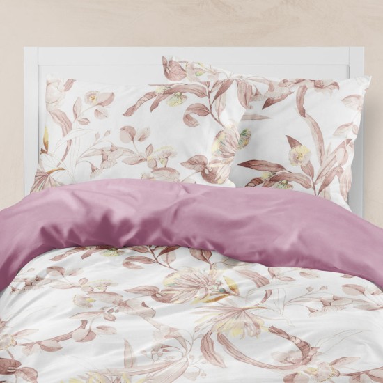 Σεντόνια Εμπριμέ Σετ Flore Σάπιο Μήλο Υπέρδιπλα - Σάπιο Μήλο - Διάσταση: (2) 240 x 260 cm + (2) 50 x 70 cm