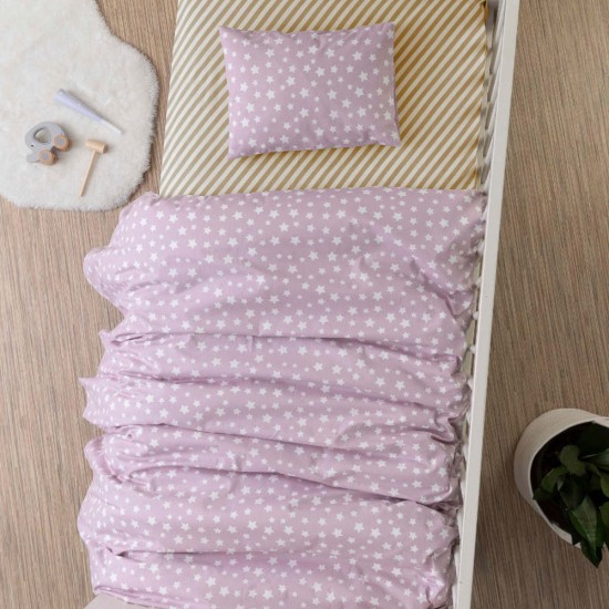 Σεντόνια Κούνιας Σετ Jingle Γκρι - Γκρι - Διάσταση: (2) 120 x 160 cm + 30 x 40 cm