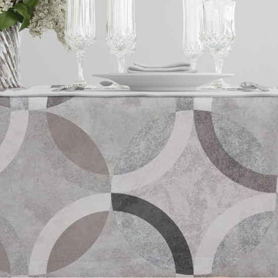 Τραπεζομάντηλο Κύκλοι Γκρι - Γκρι - Διάσταση: 140 x 140 cm