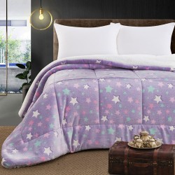 Beauty Home Κουβερτοπάπλωμα μονό φωσφοριζέ Glow Art 6273 160x220 Λιλά